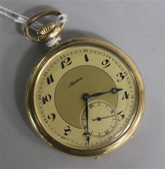 A 14ct gold Alpina pocket watch.